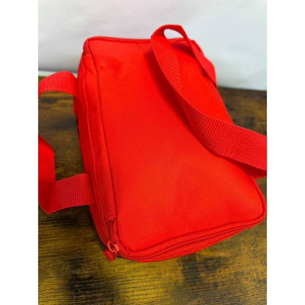 NEW! Trader Joe's Brand New Mini Insulated Tote Bag Red Black Lunchbox Lunch Bag - Picture 11 of 12